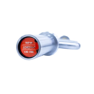 The JORDAN Hammer Curl Bar – Olympic Neutral Grip Barbell by Jordan is a silver, rectangular barbell with parallel handles for weightlifting and strength training, shown on a white background.