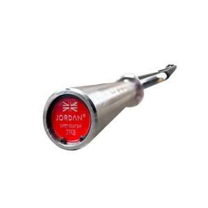 The JORDAN Safety Squat Bar – Olympic Specialty Barbell by Jordan features padded shoulder and neck supports plus handles, designed for squat training and strength workouts, shown isolated on a white background.