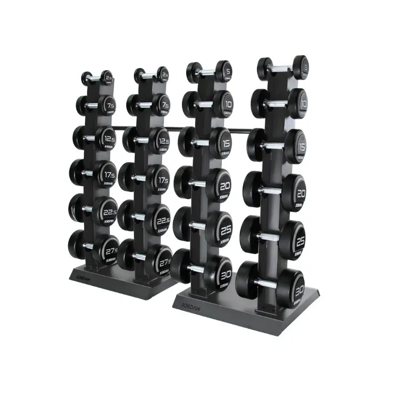 JORDAN Premium Urethane Dumbbells – Commercial Grade, 2.5kg–50kg - Home Gym Pro