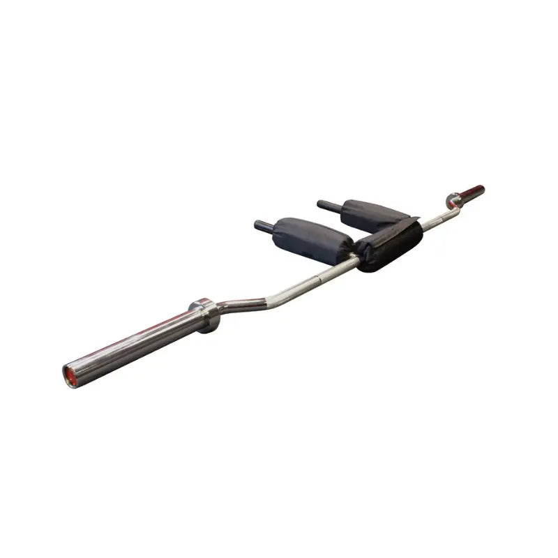 The JORDAN Safety Squat Bar – Olympic Specialty Barbell by Jordan features padded shoulder and neck supports plus handles, designed for squat training and strength workouts, shown isolated on a white background.