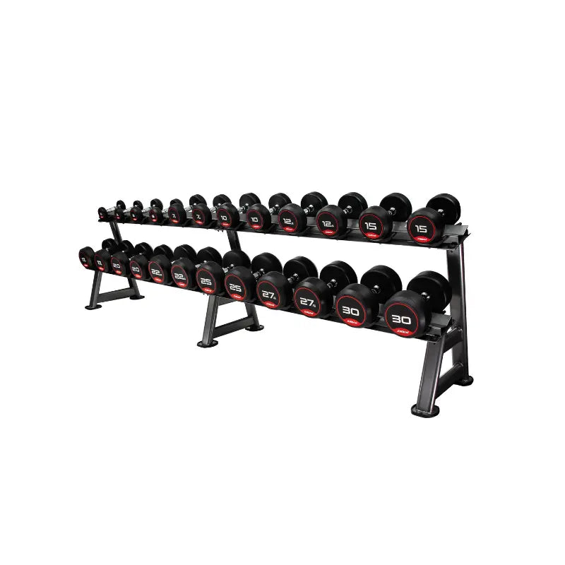JORDAN 12-Pair Dumbbell Storage Rack – 2-Tier - Home Gym Pro