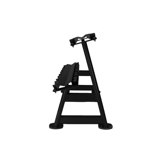 JORDAN Compact 5-Pair Horizontal Dumbbell Storage Rack – Space-Saving 2-Tier Design