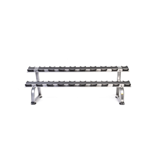MYO Strength 10 Pair 2 Tier Dumbbell Rack with Stirrups – Heavy-Duty Space-Saving Storage