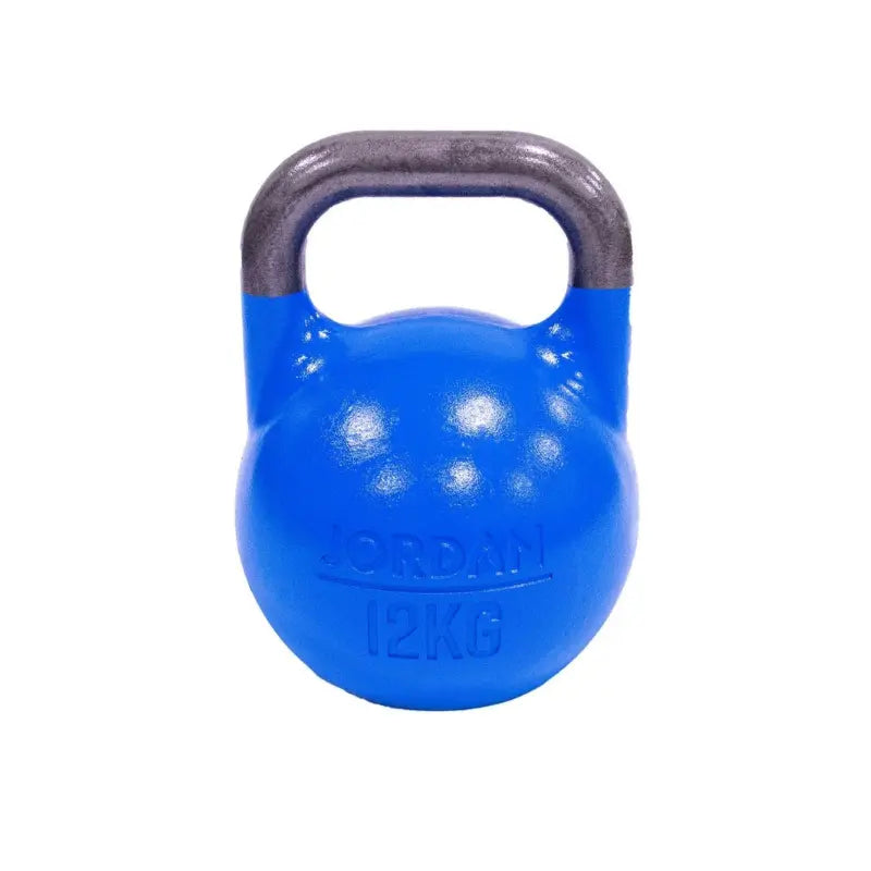 A pink Jordan Competition Steel Kettlebell, BSI approved with a black handle and 8kg weight marking, is shown on a white background.