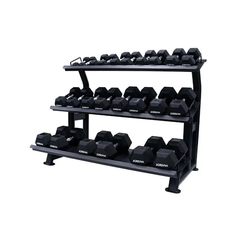 JORDAN Hex Dumbbell Storage Rack – Two & Three Tier Options - Home Gym Pro