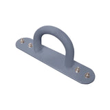 The Jordan Black JORDAN Battle Rope Anchor, designed for wall or floor mounting battle ropes, resistance bands, and suspension trainers, features a curved handle and four bolts; shown on a white background.
