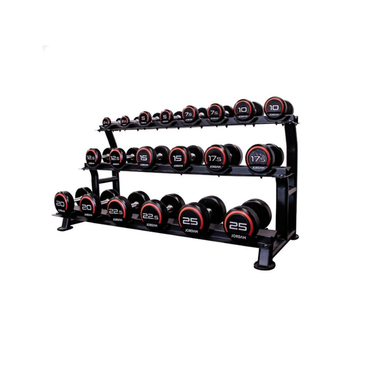 JORDAN 3-Tier Heavy-Duty Dumbbell Rack – 10 Pair Capacity