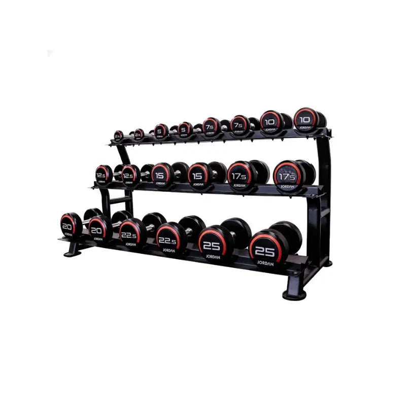 JORDAN 3-Tier Heavy-Duty Dumbbell Rack – 10 Pair Capacity - Home Gym Pro