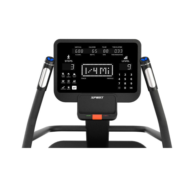 Stair Climber machine with digital display on a white background