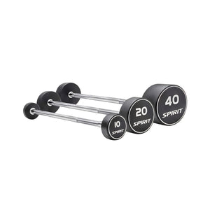 Set of fixed barbells with Spirit branding on a white background