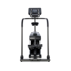 Black elliptical trainer on a white background