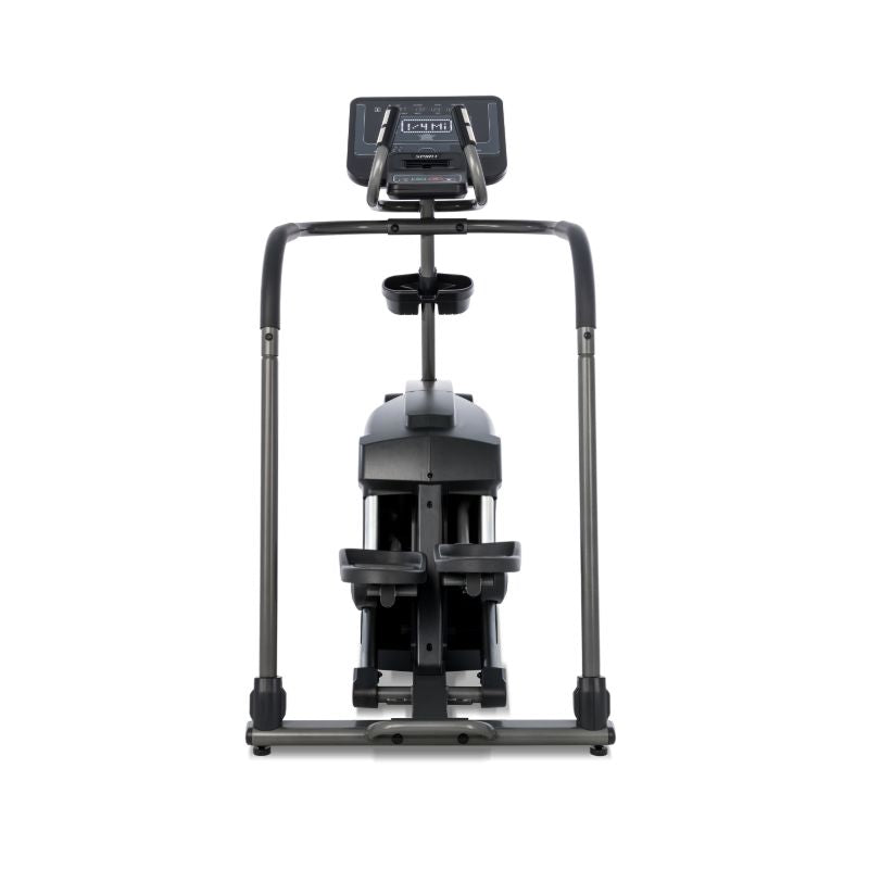 Black elliptical trainer on a white background
