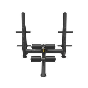 Black weight lifting rack on a white background