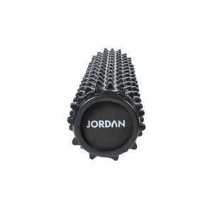 The Jordan Deep Tissue Foam Roller – High-Density Recovery Tool in black, featuring a grid pattern, is shown on a white background—perfect for muscle massage, physical therapy, and recovery.