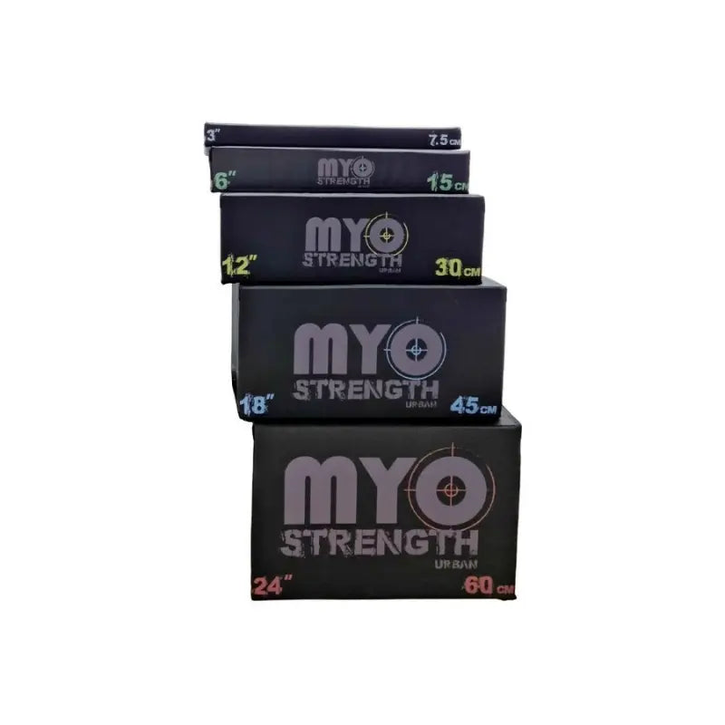 MYO Strength Soft Plyometric Platform Box Set – Stackable 5-Piece Jump Box Kit (7.5–60cm) MYO Strength