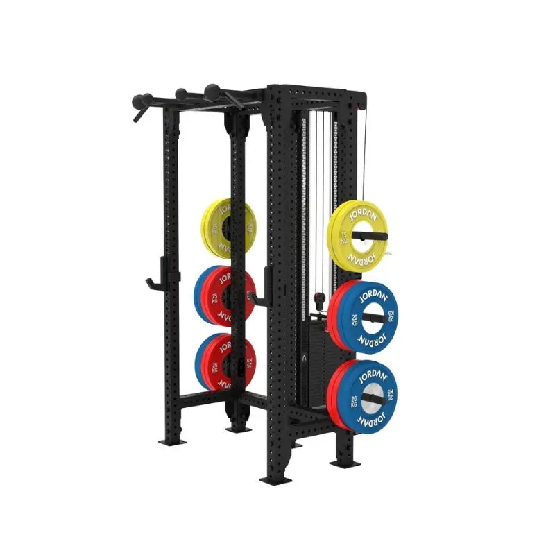 JORDAN J75 Adjustable T Rack Cable Machine – All-in-One Pulley & Power Rack System - Home Gym Pro
