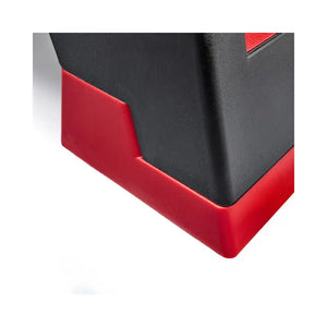 The Jordan Reebok Step – Adjustable Aerobic Platform (Latest Model) features a black and red design with a textured, non-slip surface for effective fitness and exercise routines.
