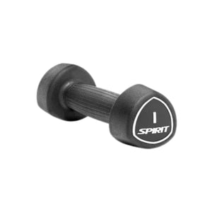Black dumbbell with 'I Spirit' branding on a white background