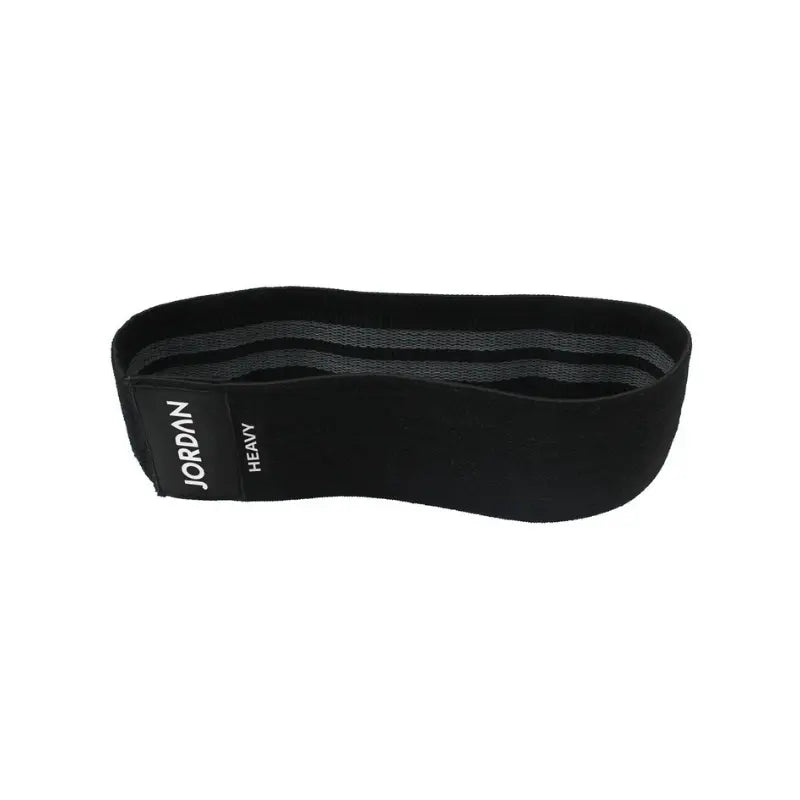 The JORDAN Fabric Resistance Band is a non-slip booty band for squats, lunges, and glute workouts. Shown in red with a black Jordan Medium label against a white background.