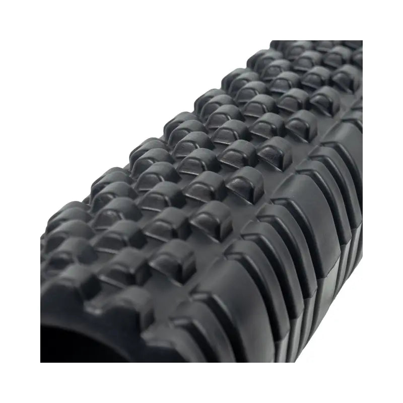 The Jordan Medium-Density Massage Roller – Everyday Foam Roller features a textured black, grid-like surface with Jordan printed in white, perfect for daily recovery and muscle relief. Pictured horizontally on a white background.
