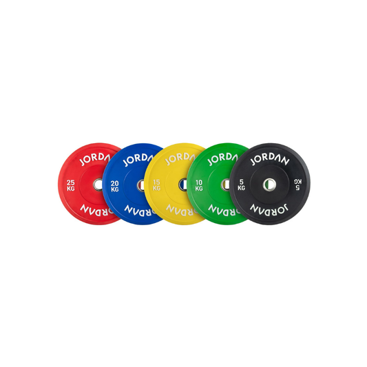 JORDAN Coloured Rubber Bumper Plates | Olympic Standard | 100kg & 150kg Sets Available