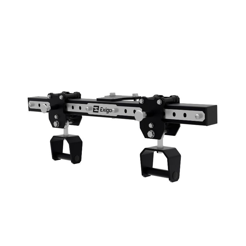 Exigo X70 Adjustable Pull Up Handles by Exigo feature black and silver metal construction with two rectangular grips, designed for commercial strength equipment to enhance upper body workouts.