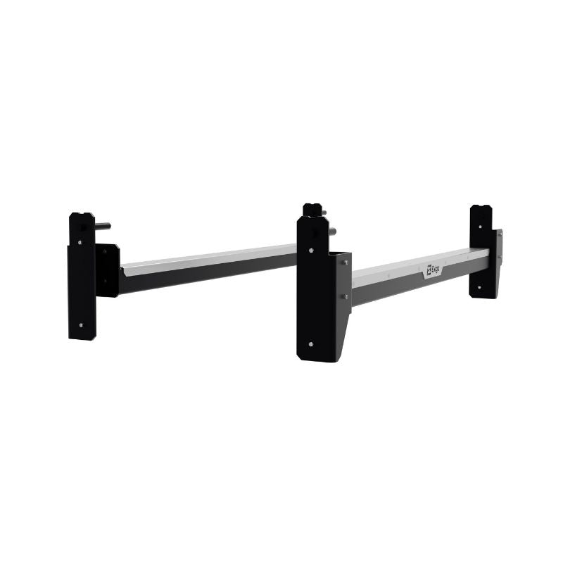 A pair of Exigo X70 Power Rack Internal Safety Spot Arms by Exigo, designed for heavy-duty support and protection. Shown side by side on a white background.