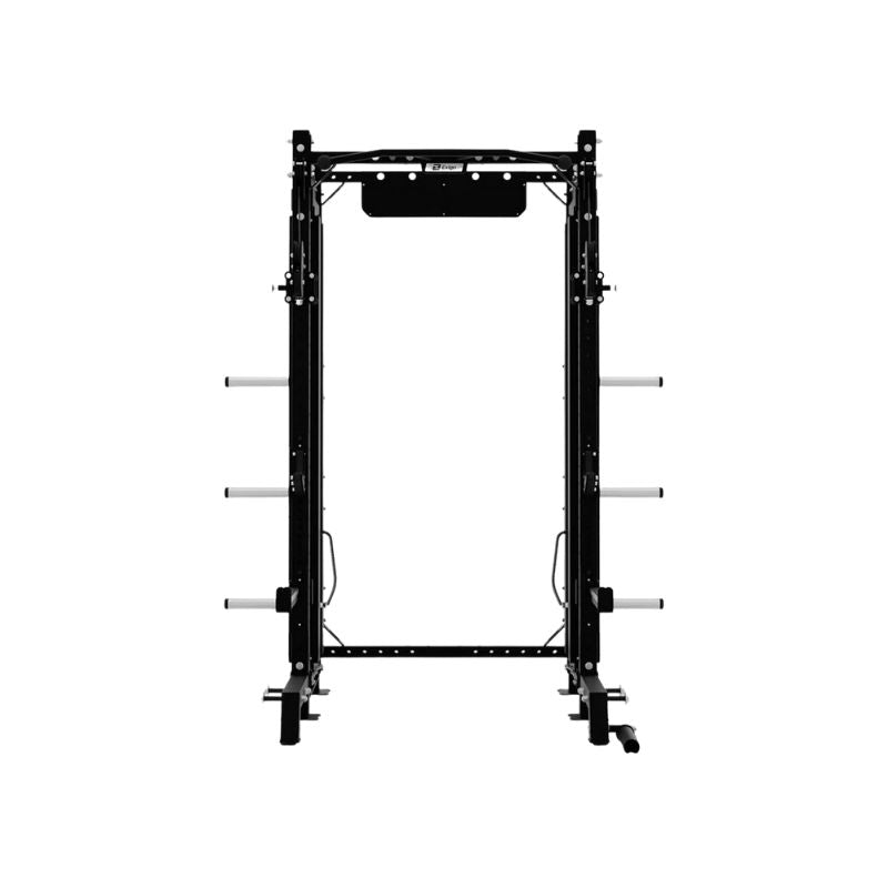 The Exigo EXIGO X70 Cable Half Rack, a commercial-grade weightlifting rack with an adjustable cable system, horizontal barbell holders, and vertical frame from Exigo, is shown against a white background.