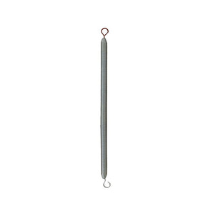 A HEGREN Reformer Spring by Hegren, featuring colour-coded resistance with a red loop on top and a silver hook at the bottom, is shown vertically against a plain white background.