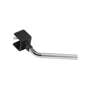 The JORDAN HELIX Angled Pull Up Bar Attachment by Jordan features a metal design with a long cylindrical handle and black rectangular head, similar to the versatile pull-up bars in the JORDAN range, perfect for enhancing gym setups.
