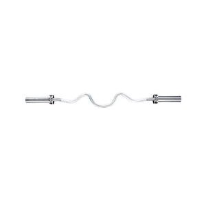 The JORDAN Steel Series Super Curl Bar – 1200mm Olympic Barbell features a wavy, ergonomic design and smooth ends for comfortable, targeted biceps and triceps workouts—ideal for weightlifting and strength training.