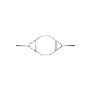 The Jordan Hex Bar – 6ft & 7ft Olympic Trap Bar, designed by Jordan for strength training and exercises like deadlifts and shrugs, features raised handles and sits on a white background as an alternative to a traditional barbell.