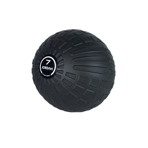 The JORDAN High-Performance Slam Ball by Jordan features a black textured surface and a front circular label with "7 JORDAN," ideal for high-intensity or strength-based training.