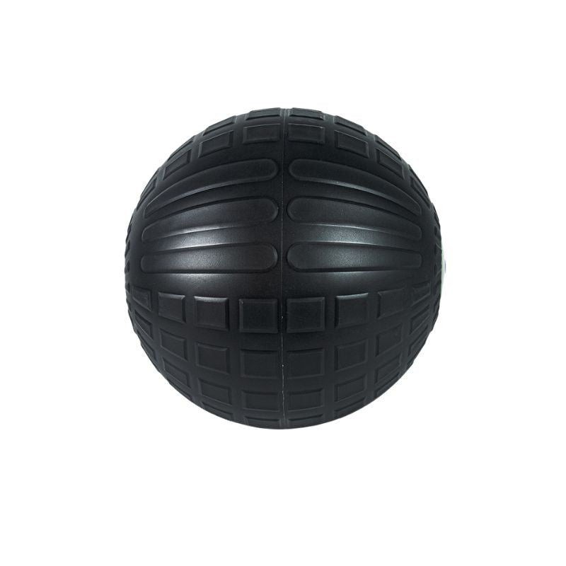 The JORDAN High-Performance Slam Ball by Jordan is black with a textured surface of rectangular and curved patterns, shown on a white background—ideal for strength training.