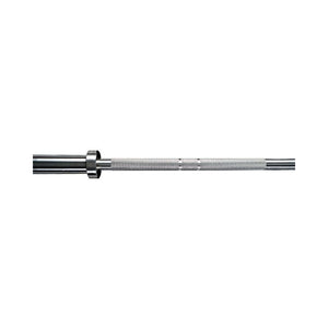 The JORDAN Ultimate Olympic Bars by Jordan—Men’s & Women’s competition-standard barbells (15kg/20kg)—feature a center knurled grip and 200K PSI tensile strength, ideal for weightlifting, shown on a plain white background.