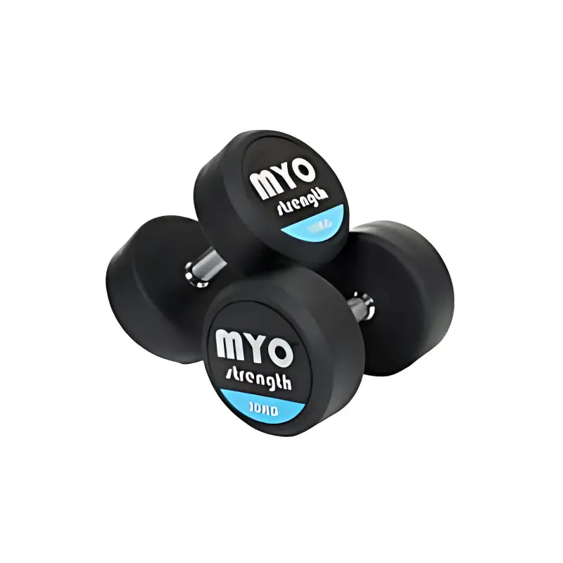 MYO Strength Rubber Dumbbells | Noise-Reducing, Durable & Colour-Coded (2.5kg–50kg) MYO Strength