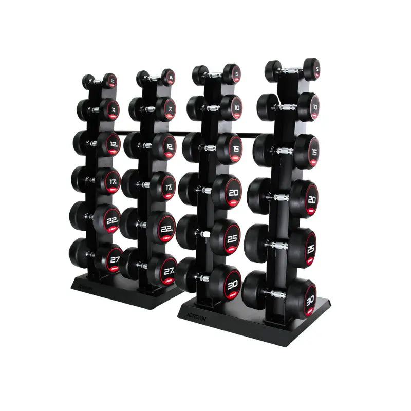 JORDAN Solid Rubber Dumbbells – Premium Weights for Strength & Functional Fitness - Home Gym Pro