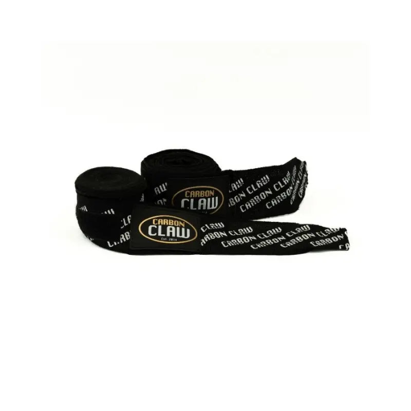 Two rolled-up CARBON CLAW Pro FX-7 Series Boxing Hand Wraps—4.5m stretch cotton with white branding and logo patch—are displayed on a white background. Ideal for boxing or MMA hand protection needs.
