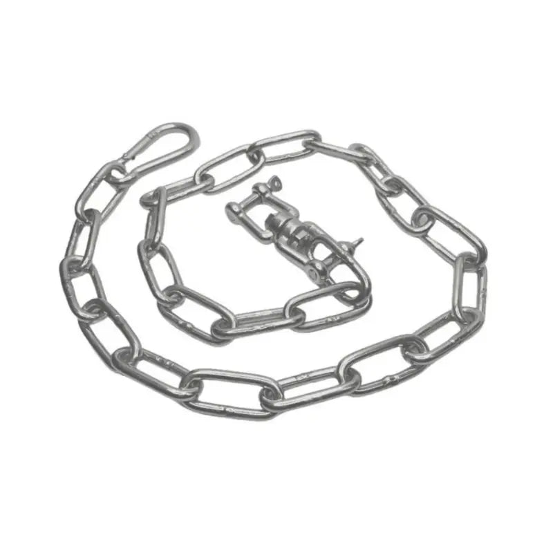 HEAVY HITTER Heavy-Duty Galvanised Steel Chain for Punch Bags – 1m with Swivel & Hooks - Home Gym Pro