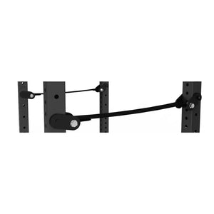 A pair of Jordan HELIX Safety Strap System Attachments, featuring black hinge straps with metal bolts and fasteners, laid parallel on a white background. Crafted from durable material, theyre perfect for home gym use to ensure tightly secured objects.