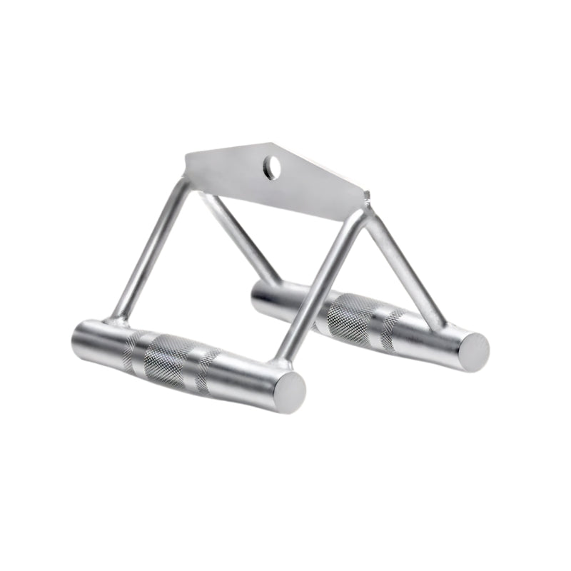 Chrome triangle row cable attachment on a white background