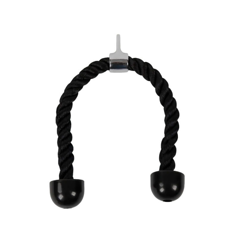 Tricep rope cable attachment on a white background