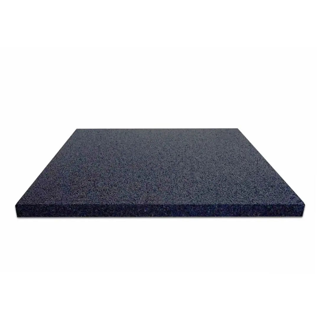 The JORDAN - ACTIV Gym Flooring Rubber Tiles in black, by the brand Jordan, feature a speckled dark gray and black surface resembling granite. They stand upright on a plain white background, perfect for gym equipment protection and noise reduction.