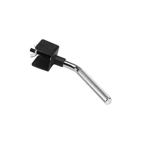 The JORDAN HELIX Angled Pull Up Bar Attachment by Jordan features a metal design with a long cylindrical handle and black rectangular head, similar to the versatile pull-up bars in the JORDAN range, perfect for enhancing gym setups.