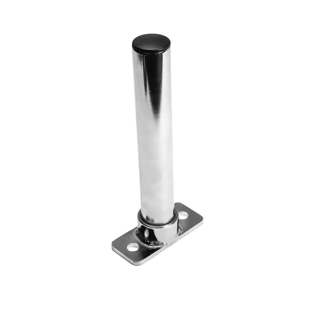 The JORDAN HELIX Plate Holder Attachment by Jordan is a sturdy metal wall-mount peg shelf bracket with a rectangular base and cylindrical rod for reliable rack attachment and shelf support.