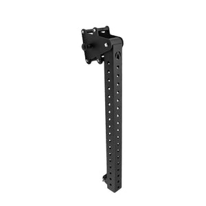 The JORDAN HELIX Jammer Arms Attachment (Pair) by Jordan features two black steel adjustable brackets with multiple holes for height customization, perfect for supporting equipment or shelving and creating a versatile HELIX Rack power-training station.