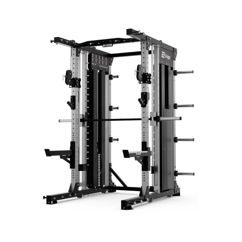 EXIGO E80 Elite Cable Smith Half Rack on a white background 