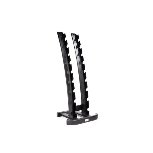 Metal dumbbell rack on a white background